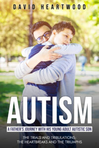 Father and autistic son tightly hugging each other, symbolizing love and support in a father’s journey shared through autism books.