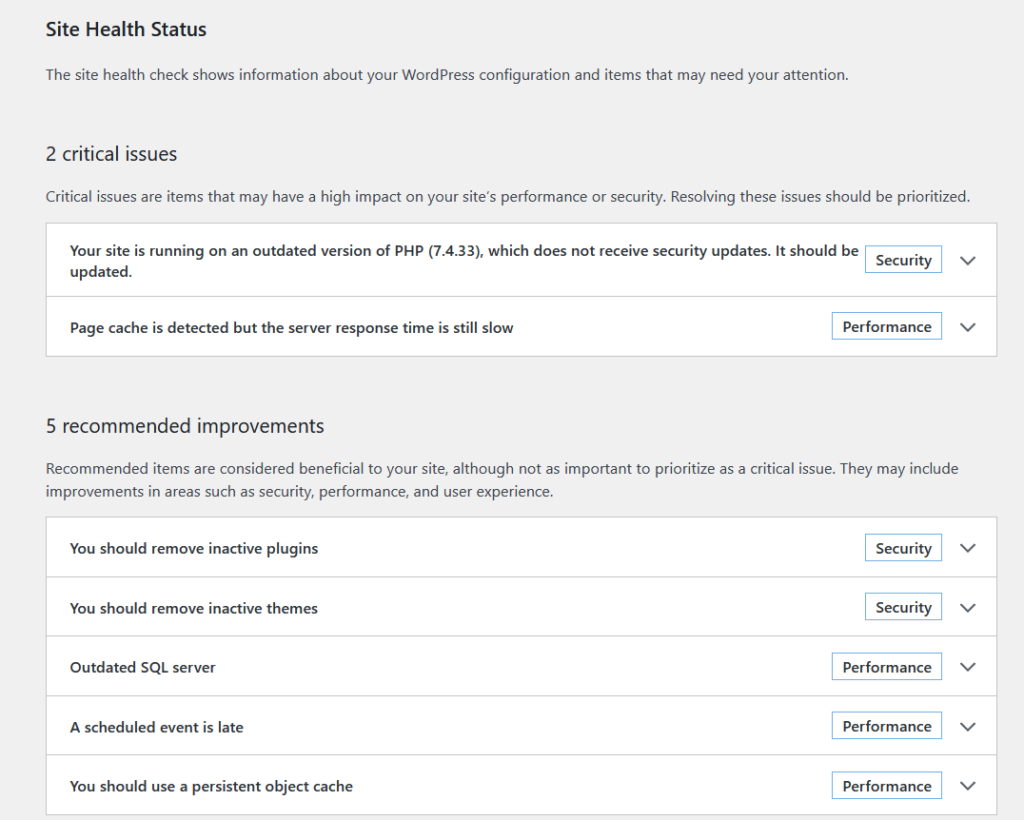 Technical site health audit for a violation removal web design project in LIC.